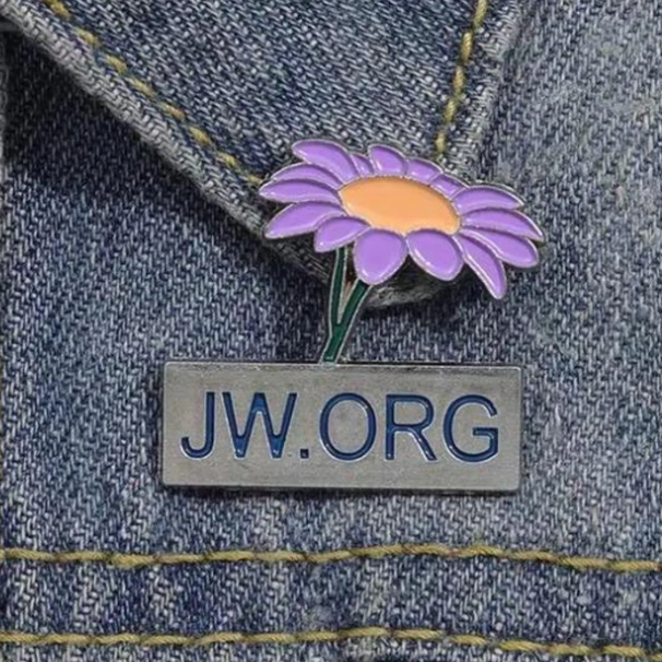 JW.ORG Purple Flower Enamel Lapel Pin, Metal Jewelry Accessory